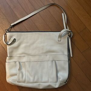 Marni Super Oversized Lambskin Hobo Bag in Off White